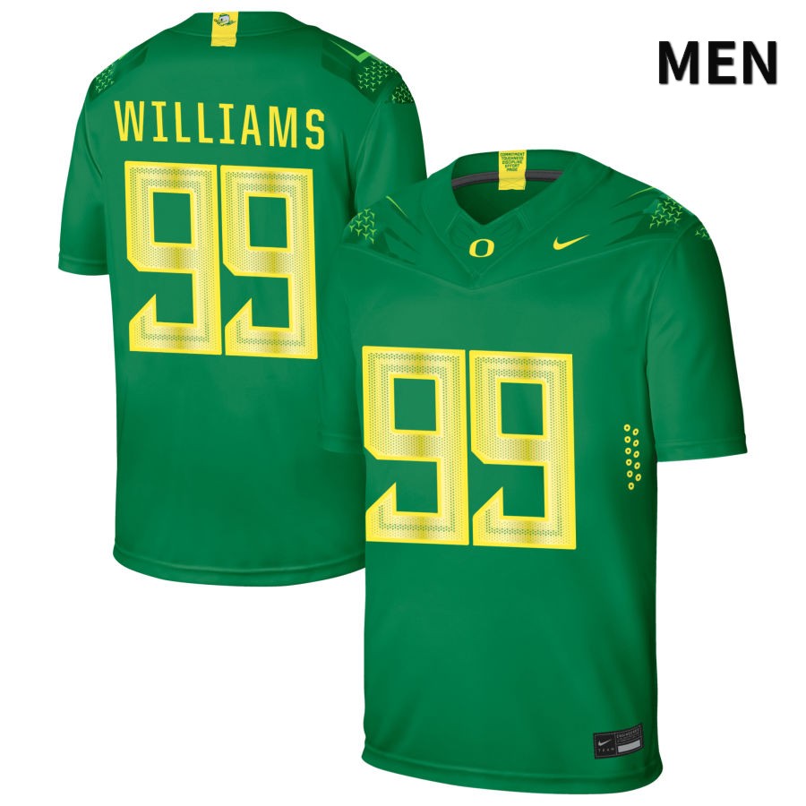 Oregon Ducks Men's #99 Keanu Williams Football College Authentic Green NIL 2022 Nike Jersey ABE15O4U